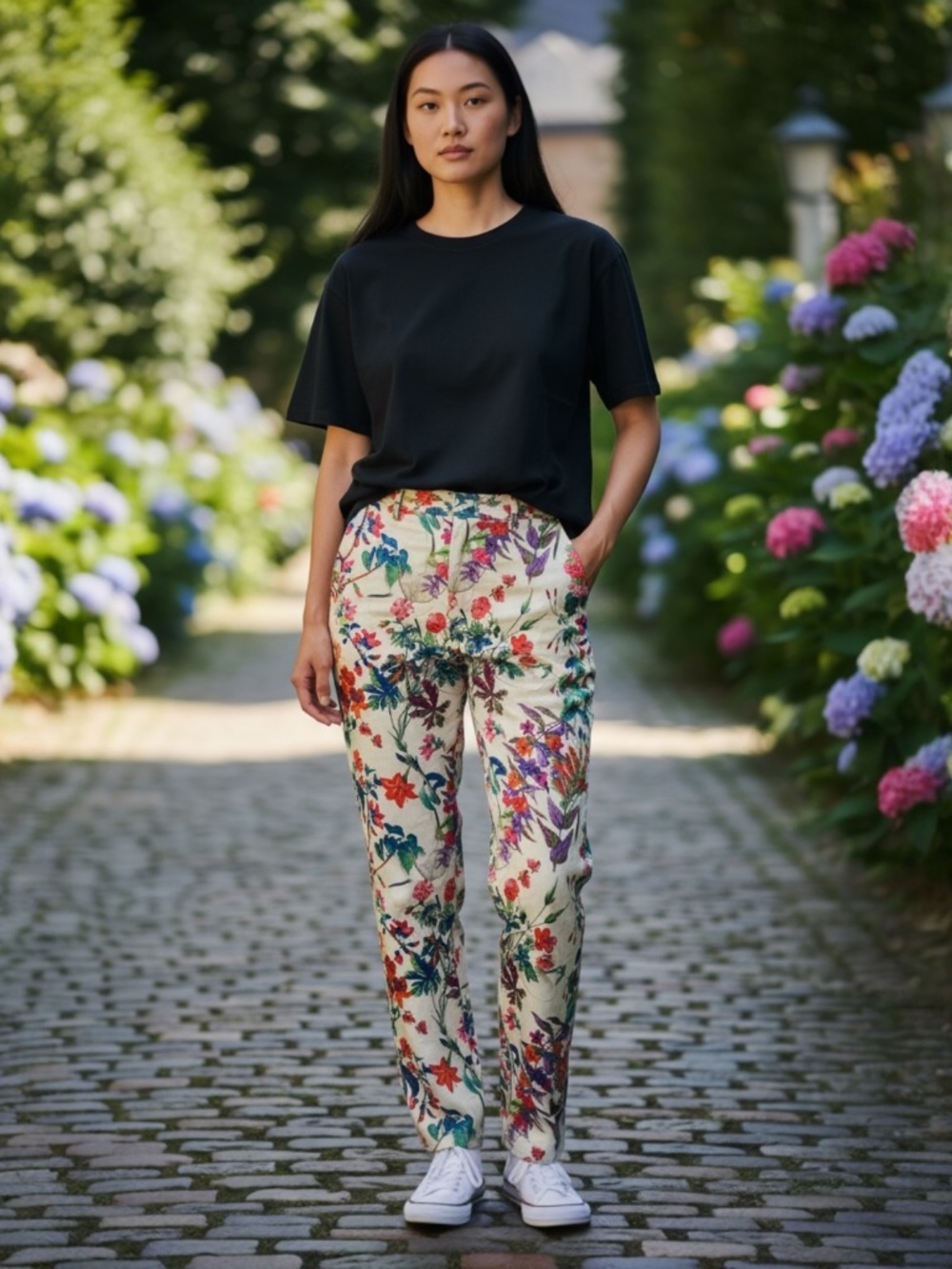 Vintage 1950 Botanical Print Pants